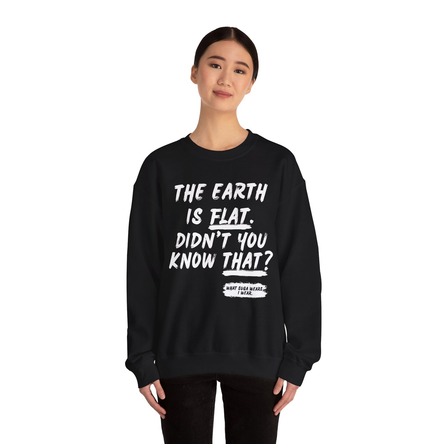 BTS SUGA Flat Earth Crewneck Sweatshirt inspired - Unisex Gift for ARMY KPop Fan, Casual Wear, Unique Trendy Sweatshirt