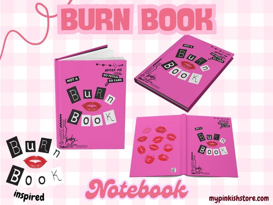 Burn Book inspired Notebook Hardcover Journal Perfect for Gift Giving Planner Diary Scrapbook Pink Lips Design