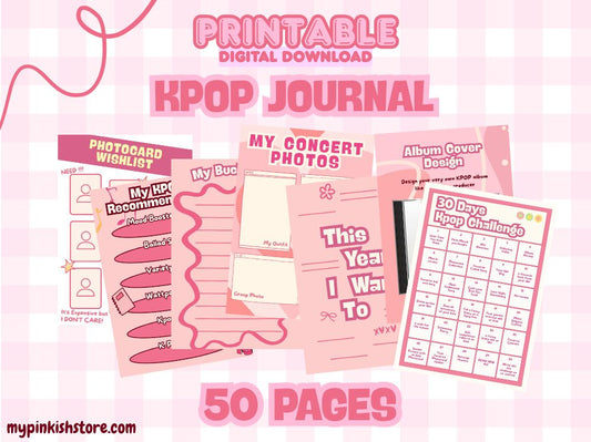 KPOP Journal | 50-Page Printable PDF | Kpop Fanmade Merch | Aesthetic K-pop Journal | Print at Home Digital Download