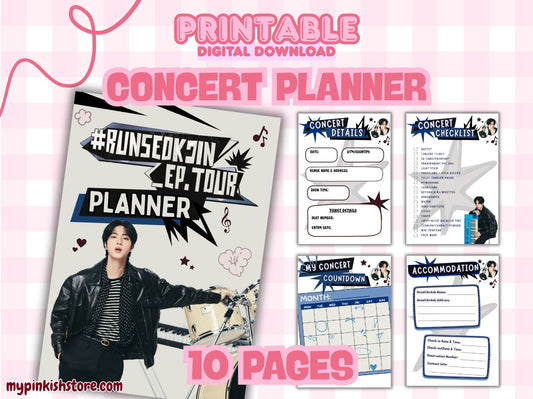 RUNSEOKJIN EP Tour Planner Printable | 10-Page BTS-Inspired Travel Journal | K-Pop Digital Planner | Concert Itinerary & Tour Budget Organizer
